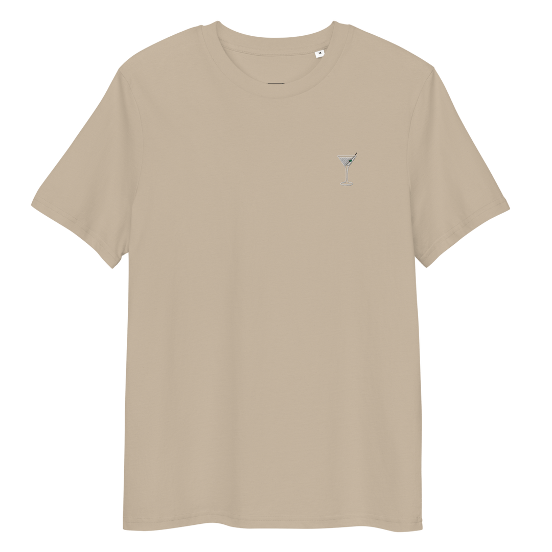 The Dry Martini glass organic t-shirt - Desert Dust - Cocktailored