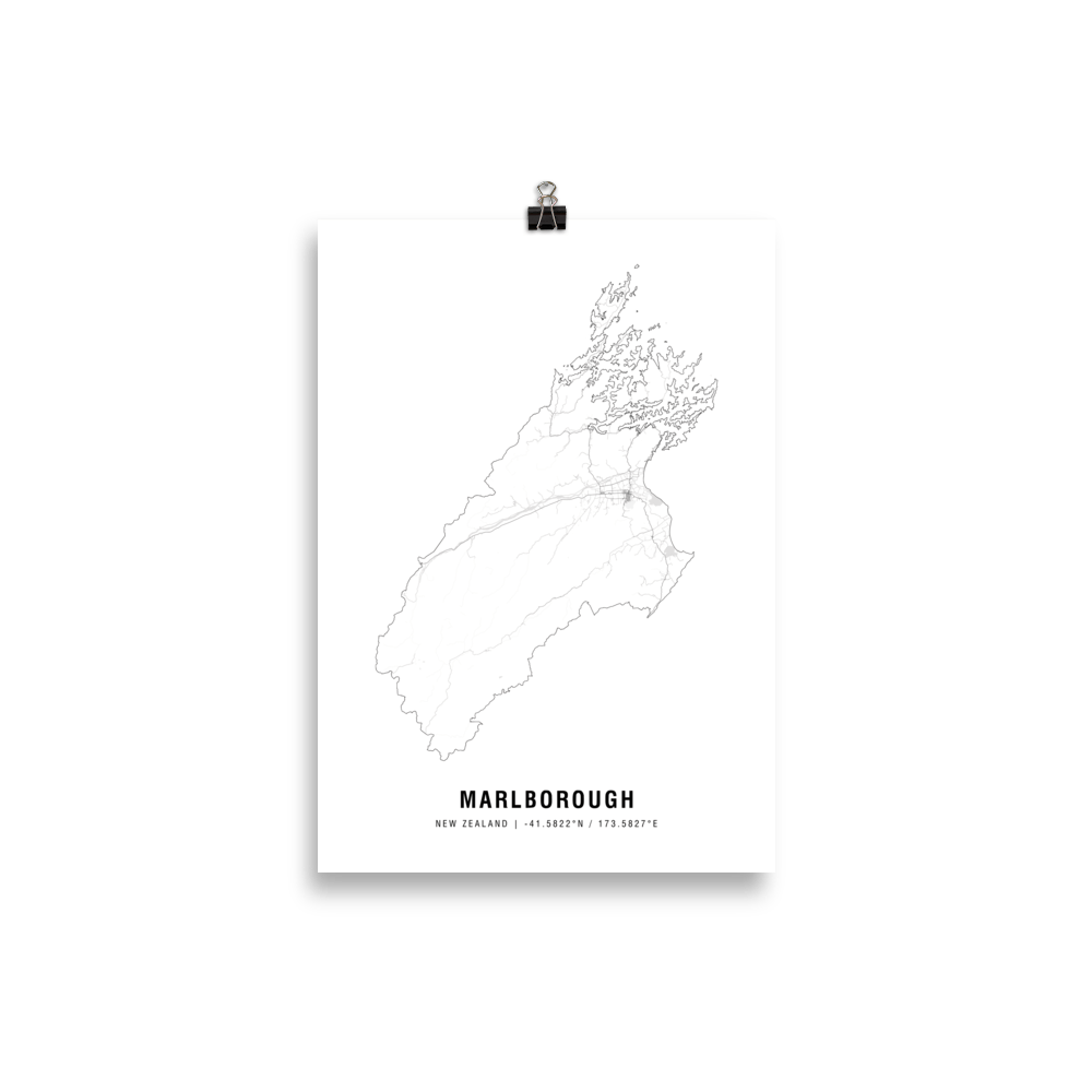 The Marlborough Wine Map Poster - 21x30 cm - Cocktailored