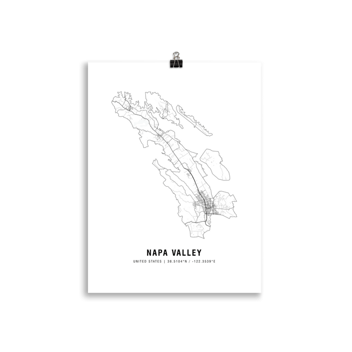 The Napa Valley Wine Map Poster - 30x40 cm - Cocktailored