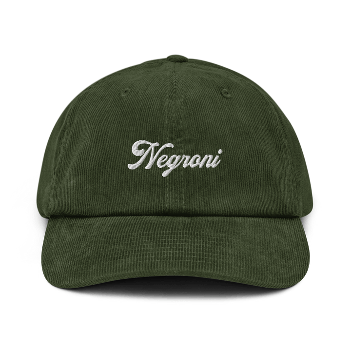 The Negroni Script Corduroy hat - Dark Olive - Cocktailored