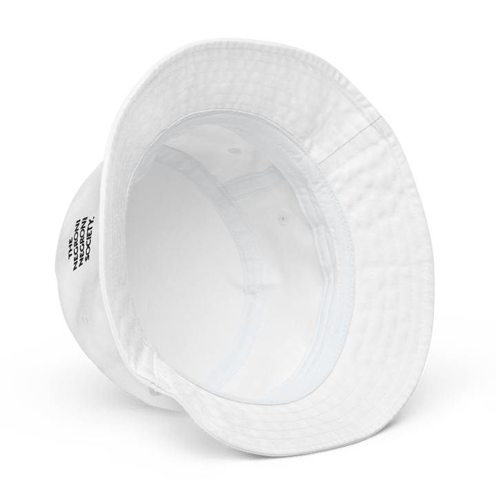 The Negroni Society Organic bucket hat "LOGO & DRINK" - Bio White - Cocktailored