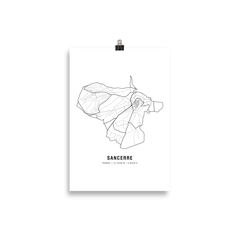 The Sancerre Wine Map Poster - 21x30 cm - Cocktailored
