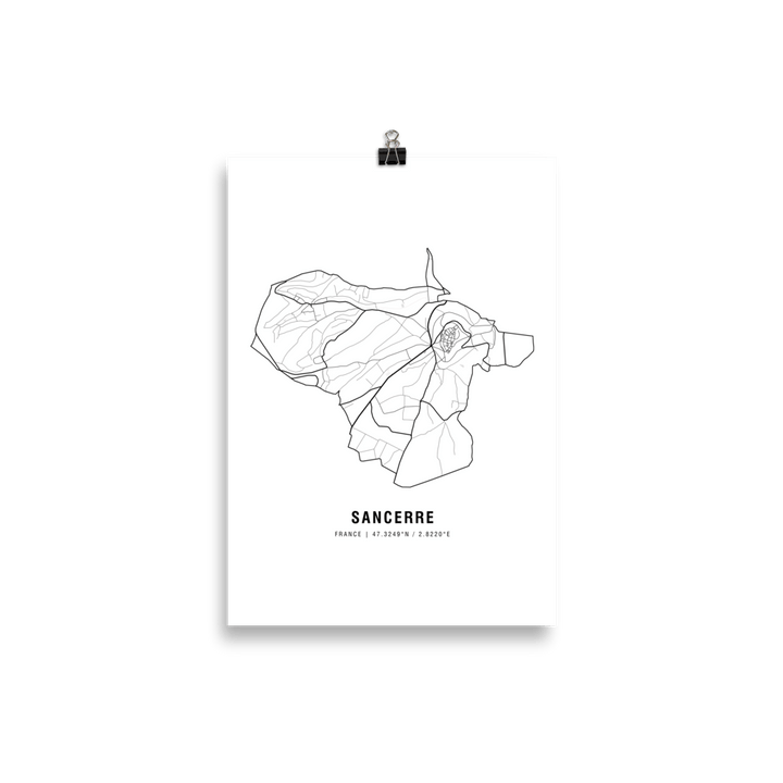 The Sancerre Wine Map Poster - 21x30 cm - Cocktailored