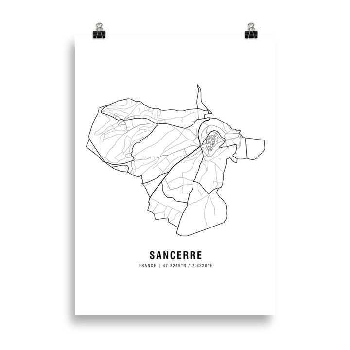 The Sancerre Wine Map Poster - 50x70 cm - Cocktailored