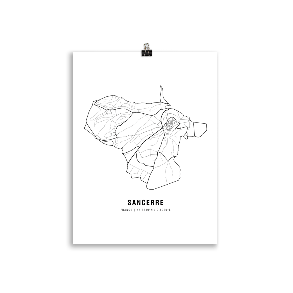 The Sancerre Wine Map Poster - 30x40 cm - Cocktailored