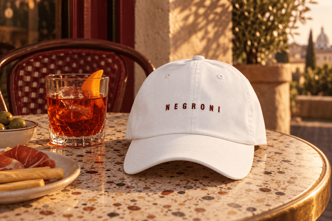 Negroni-gaver: vælg kasket eller T-shirt efter personen – Cocktailored