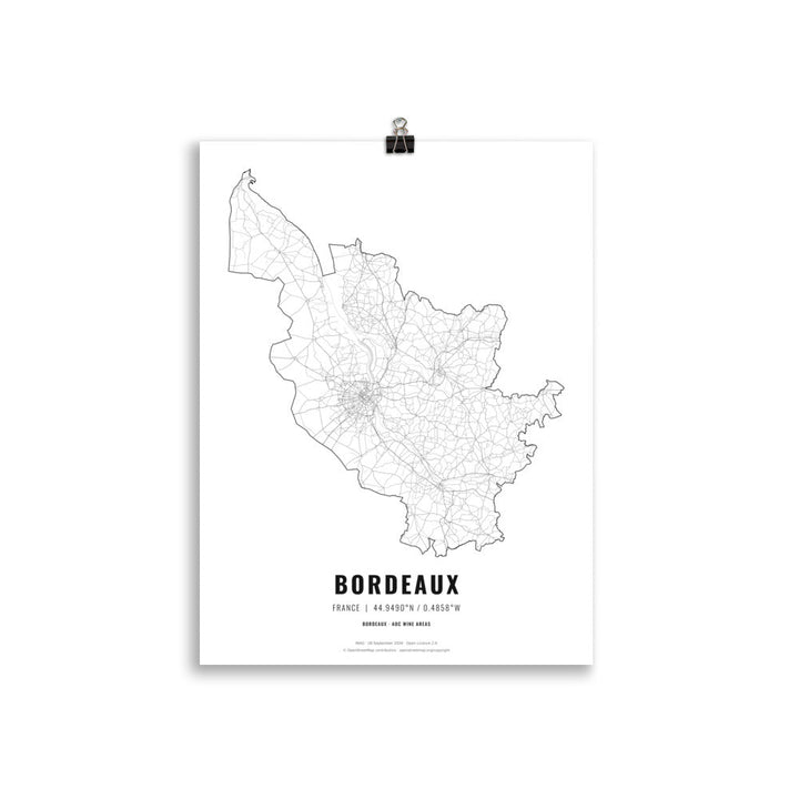 The Bordeaux Wine Map Poster - 30x40 cm - Cocktailored