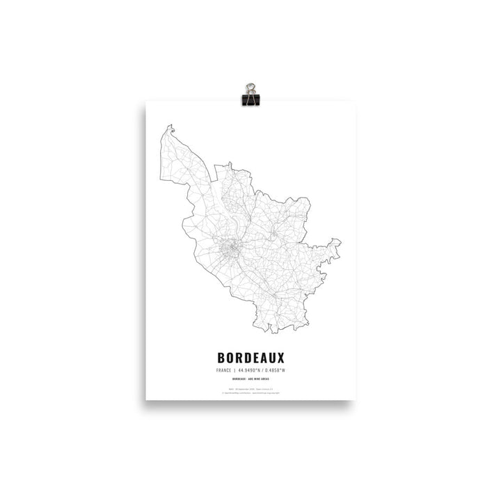 The Bordeaux Wine Map Poster - 21x30 cm - Cocktailored