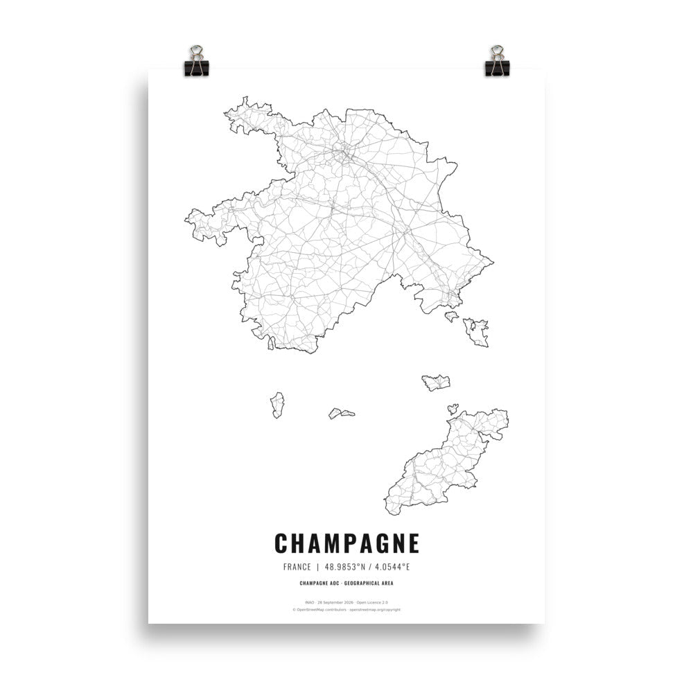 Champagne – plakat med vinkort