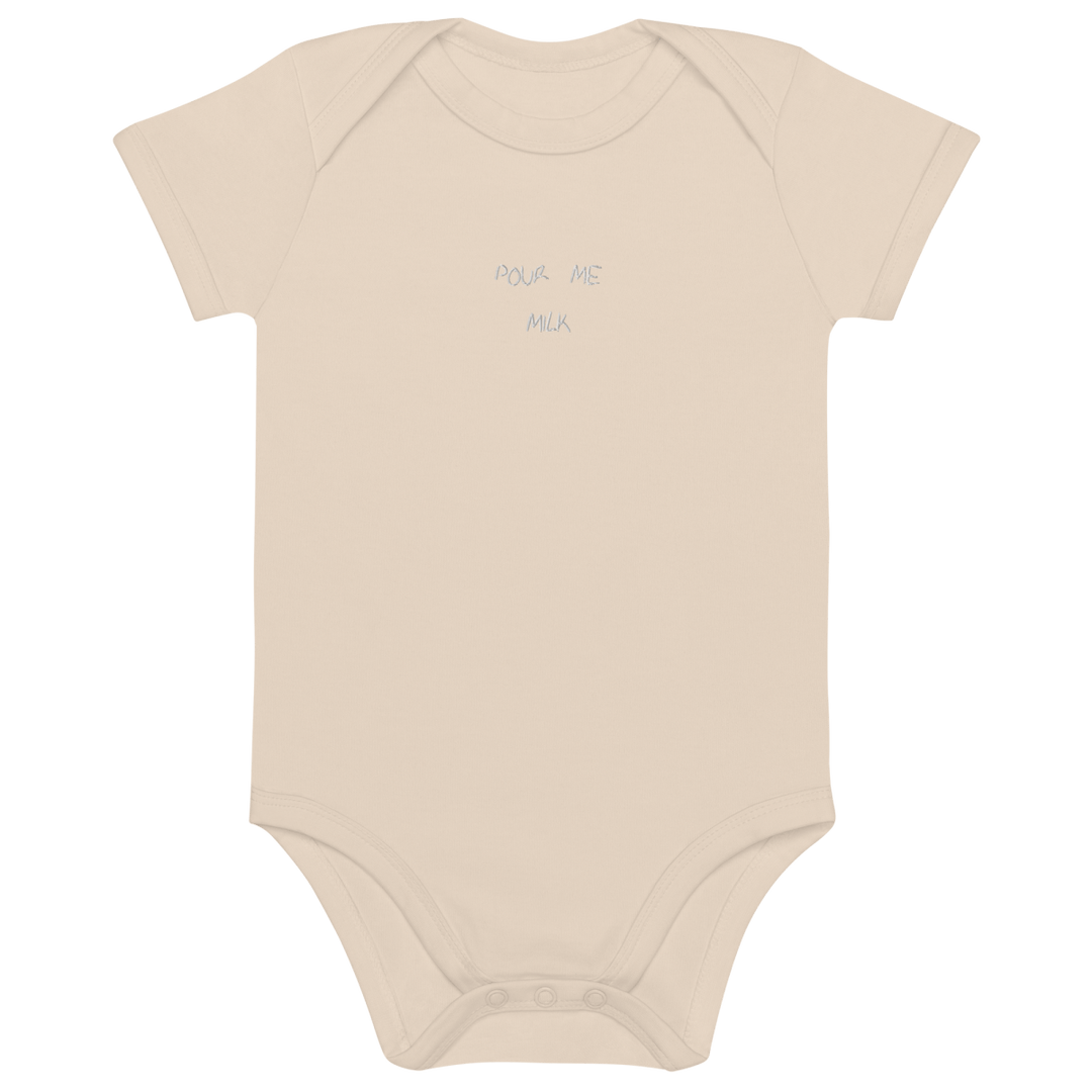 The Pour Me Milk Organic cotton baby bodysuit - Organic Natural - Cocktailored