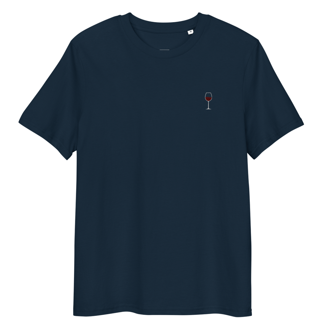 The Red Wine Glass Organic T-Shirt - French Navy - Cocktailored