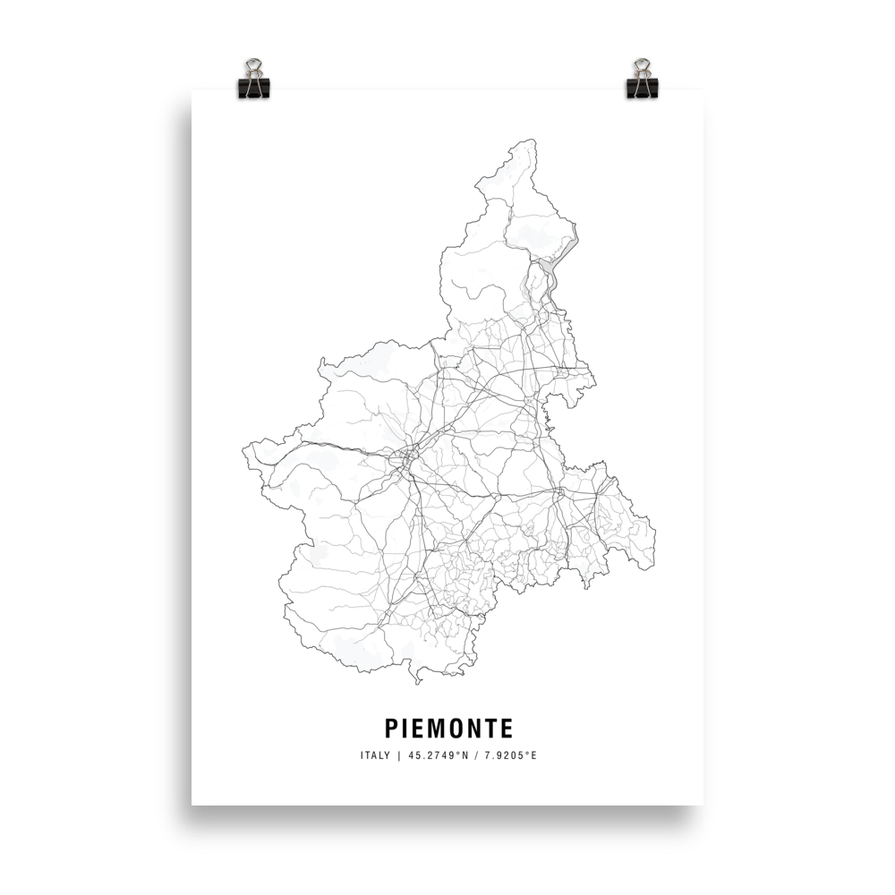 The Piemonte Wine Map Poster