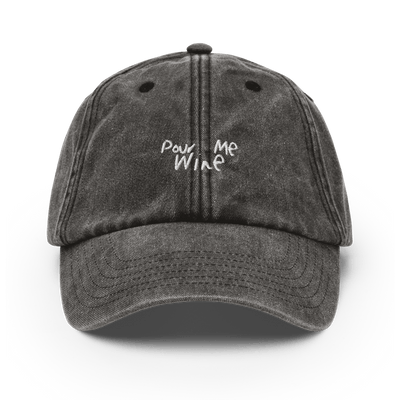 The Pour Me Wine Vintage Hat - Vintage Black - - Cocktailored