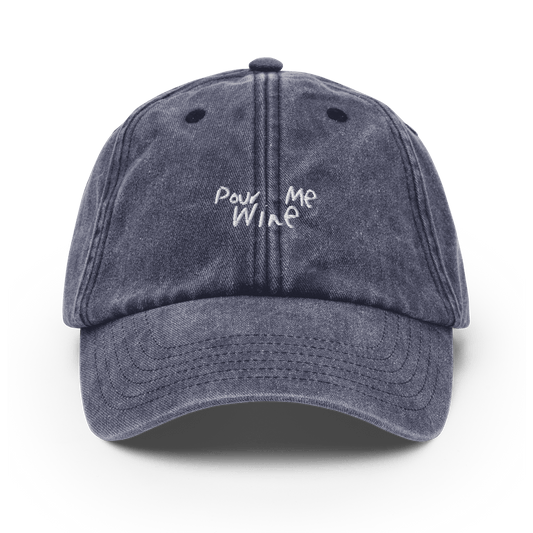 The Pour Me Wine Vintage Hat - Vintage Denim - - Cocktailored