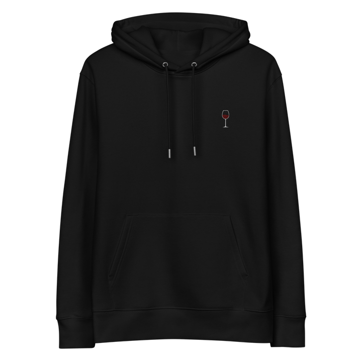 The Red Wine Glass eco hoodie - Black - Cocktailored